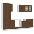 vidaXL 8-tlg. Küchenschrank-Set Braun Eichen-Optik Holzwerkstoff