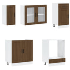 vidaXL 8-tlg. Küchenschrank-Set Braun Eichen-Optik Holzwerkstoff