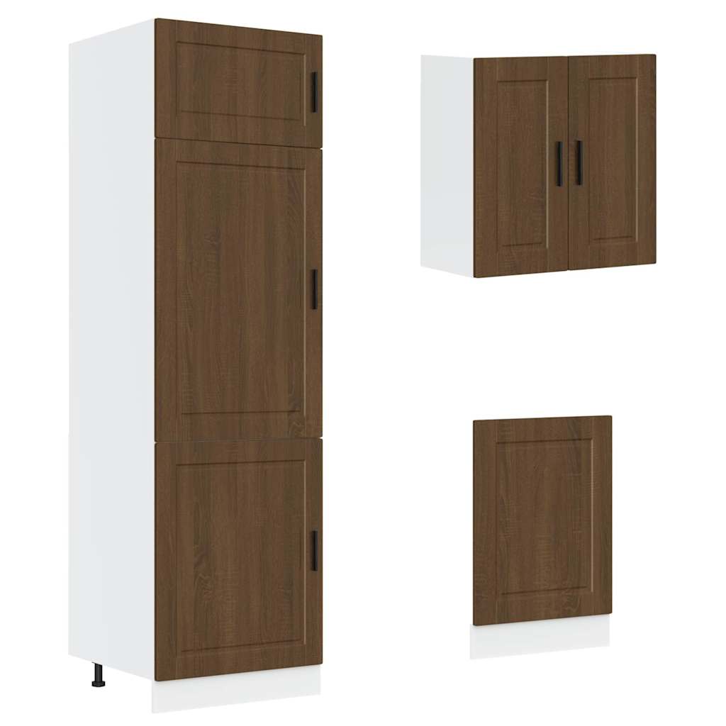 vidaXL 8-tlg. Küchenschrank-Set Braun Eichen-Optik Holzwerkstoff