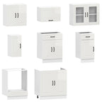 vidaXL 8-tlg. Küchenschrank-Set Kalmar Hochglanz-Weiß Holzwerkstoff