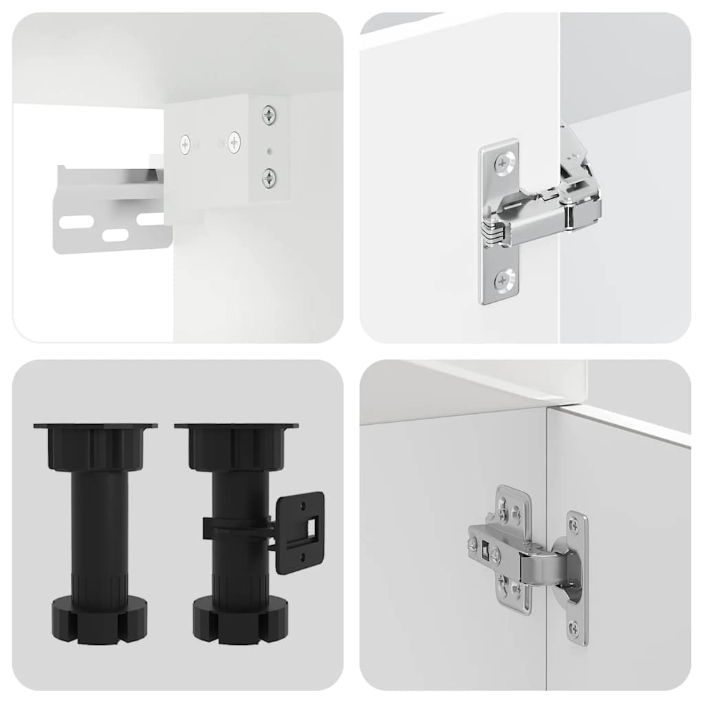 vidaXL 8-tlg. Küchenschrank-Set Kalmar Hochglanz-Weiß Holzwerkstoff