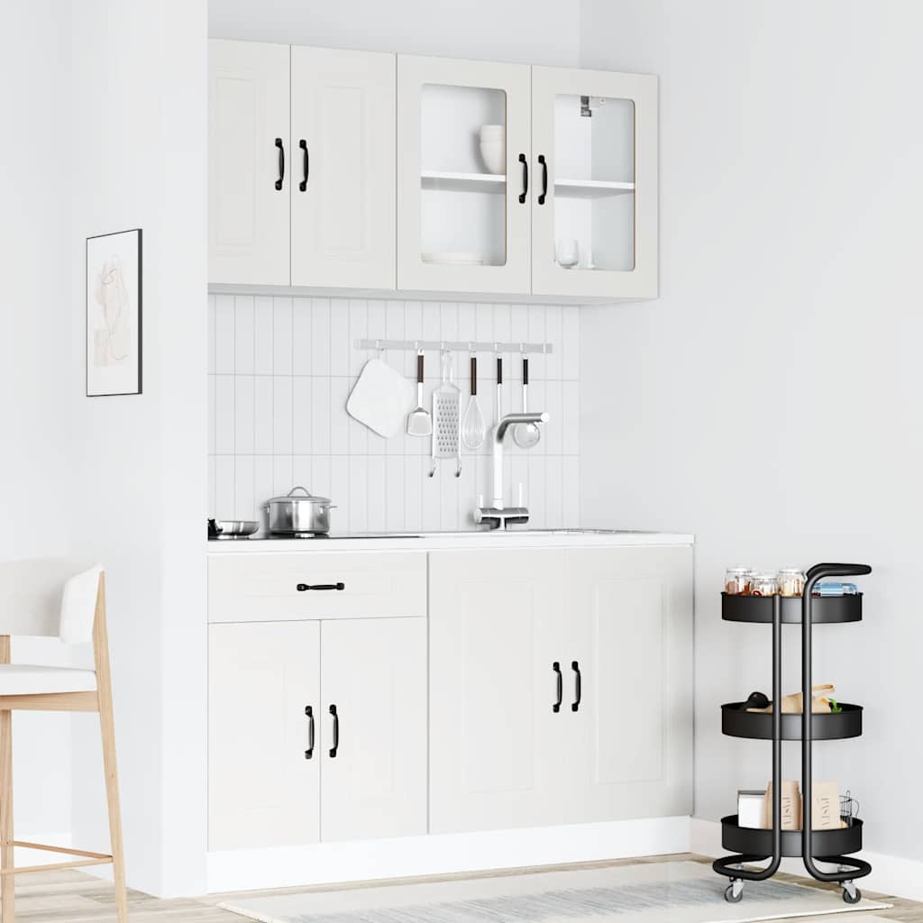 vidaXL 4-tlg. Küchenschrank-Set Kalmar Weiß Holzwerkstoff