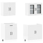 vidaXL 4-tlg. Küchenschrank-Set Kalmar Weiß Holzwerkstoff
