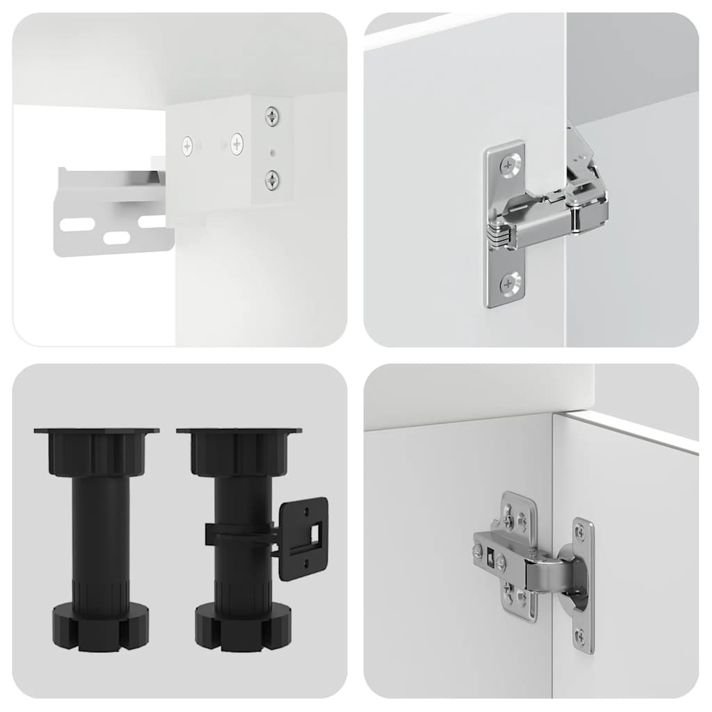 vidaXL 4-tlg. Küchenschrank-Set Kalmar Weiß Holzwerkstoff