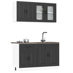 vidaXL 4-tlg. Küchenschrank-Set Kalmar Weiß Holzwerkstoff