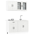 vidaXL 4-tlg. Küchenschrank-Set Kalmar Hochglanz-Weiß Holzwerkstoff