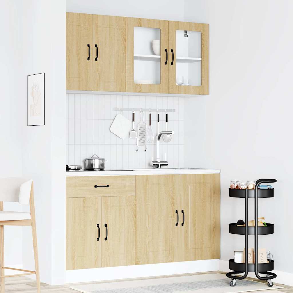 vidaXL 4-tlg. Küchenschrank-Set Kalmar Sonoma-Eiche Holzwerkstoff