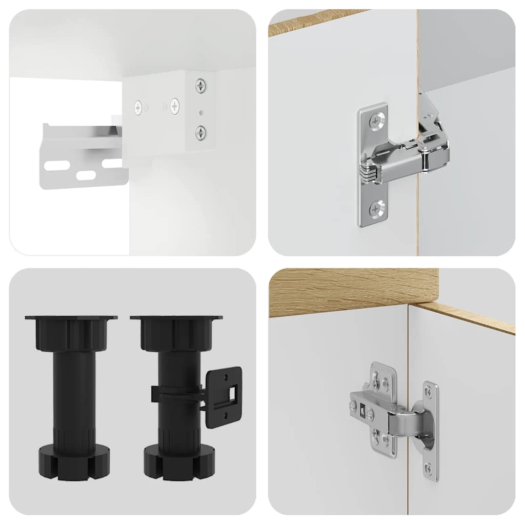 vidaXL 4-tlg. Küchenschrank-Set Kalmar Sonoma-Eiche Holzwerkstoff