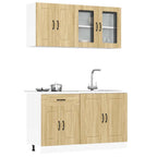 vidaXL 4-tlg. Küchenschrank-Set Kalmar Sonoma-Eiche Holzwerkstoff