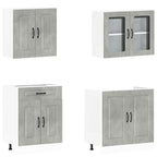 vidaXL 4-tlg. Küchenschrank-Set Kalmar Betongrau Holzwerkstoff