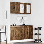 vidaXL 4-tlg. Küchenschrank-Set Kalmar Räuchereiche Holzwerkstoff