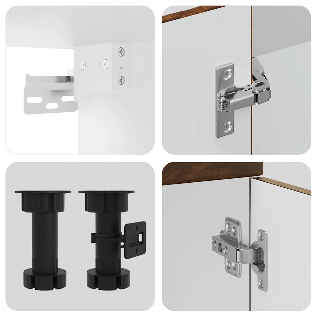 vidaXL 4-tlg. Küchenschrank-Set Kalmar Räuchereiche Holzwerkstoff
