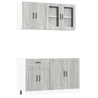 vidaXL 4-tlg. Küchenschrank-Set Kalmar Grau Sonoma Holzwerkstoff