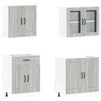 vidaXL 4-tlg. Küchenschrank-Set Kalmar Grau Sonoma Holzwerkstoff