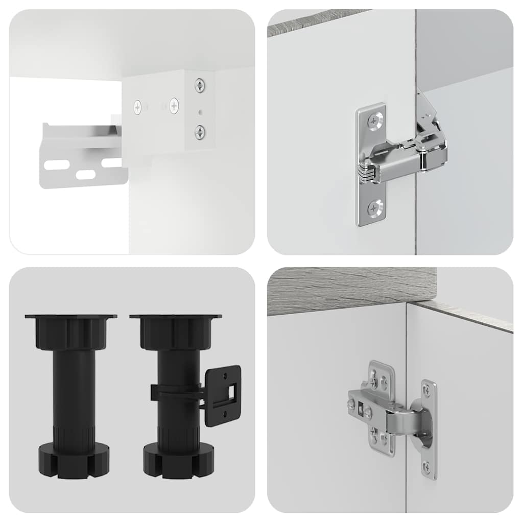vidaXL 4-tlg. Küchenschrank-Set Kalmar Grau Sonoma Holzwerkstoff