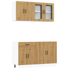 vidaXL 4-tlg. Küchenschrank-Set Kalmar Artisan-Eiche Holzwerkstoff