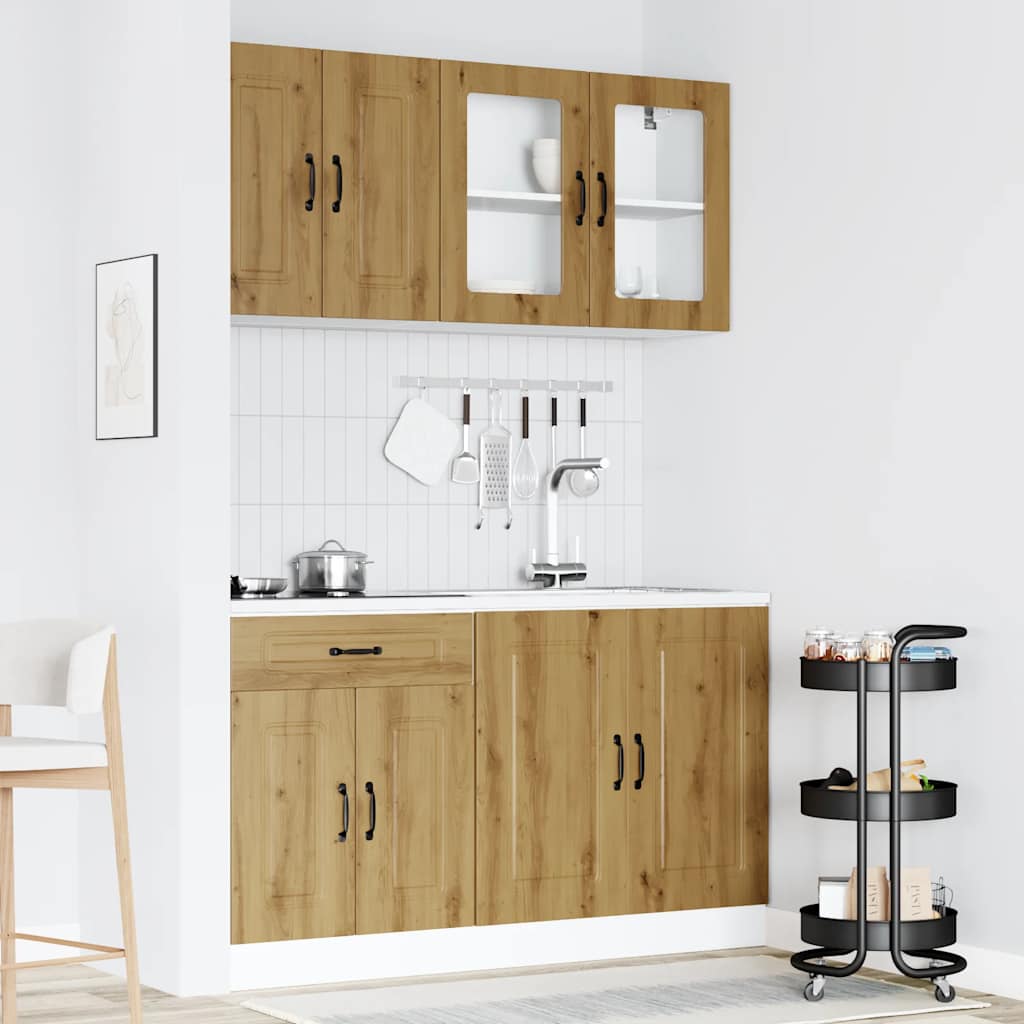 vidaXL 4-tlg. Küchenschrank-Set Kalmar Artisan-Eiche Holzwerkstoff