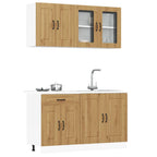 vidaXL 4-tlg. Küchenschrank-Set Kalmar Artisan-Eiche Holzwerkstoff