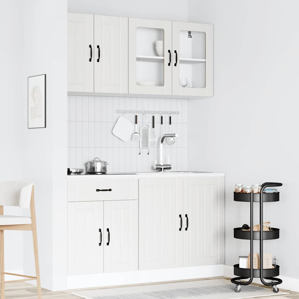 vidaXL 4-tlg. Küchenschrank-Set Lucca Weiß Holzwerkstoff