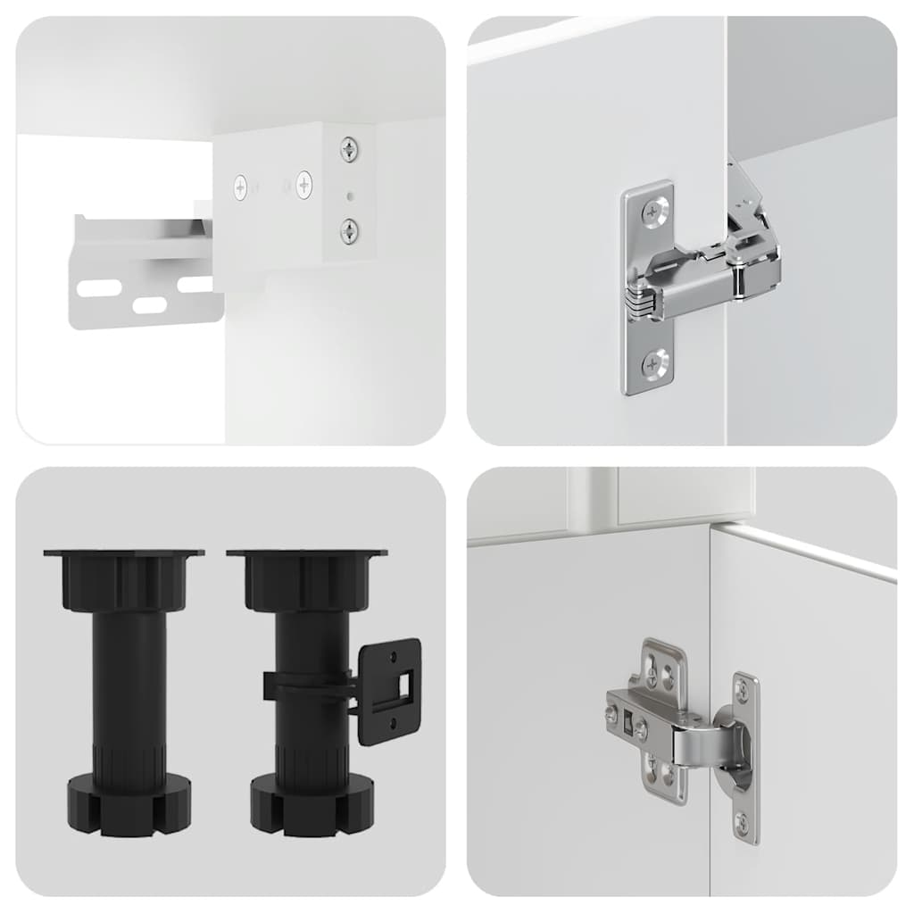 vidaXL 4-tlg. Küchenschrank-Set Lucca Weiß Holzwerkstoff