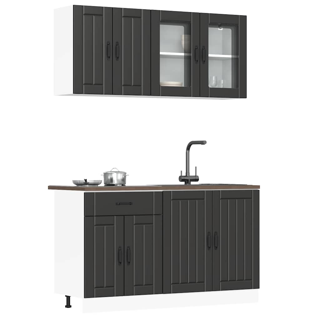 vidaXL 4-tlg. Küchenschrank-Set Lucca Weiß Holzwerkstoff