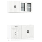 vidaXL 4-tlg. Küchenschrank-Set Lucca Hochglanz-Weiß Holzwerkstoff
