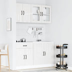 vidaXL 4-tlg. Küchenschrank-Set Lucca Hochglanz-Weiß Holzwerkstoff