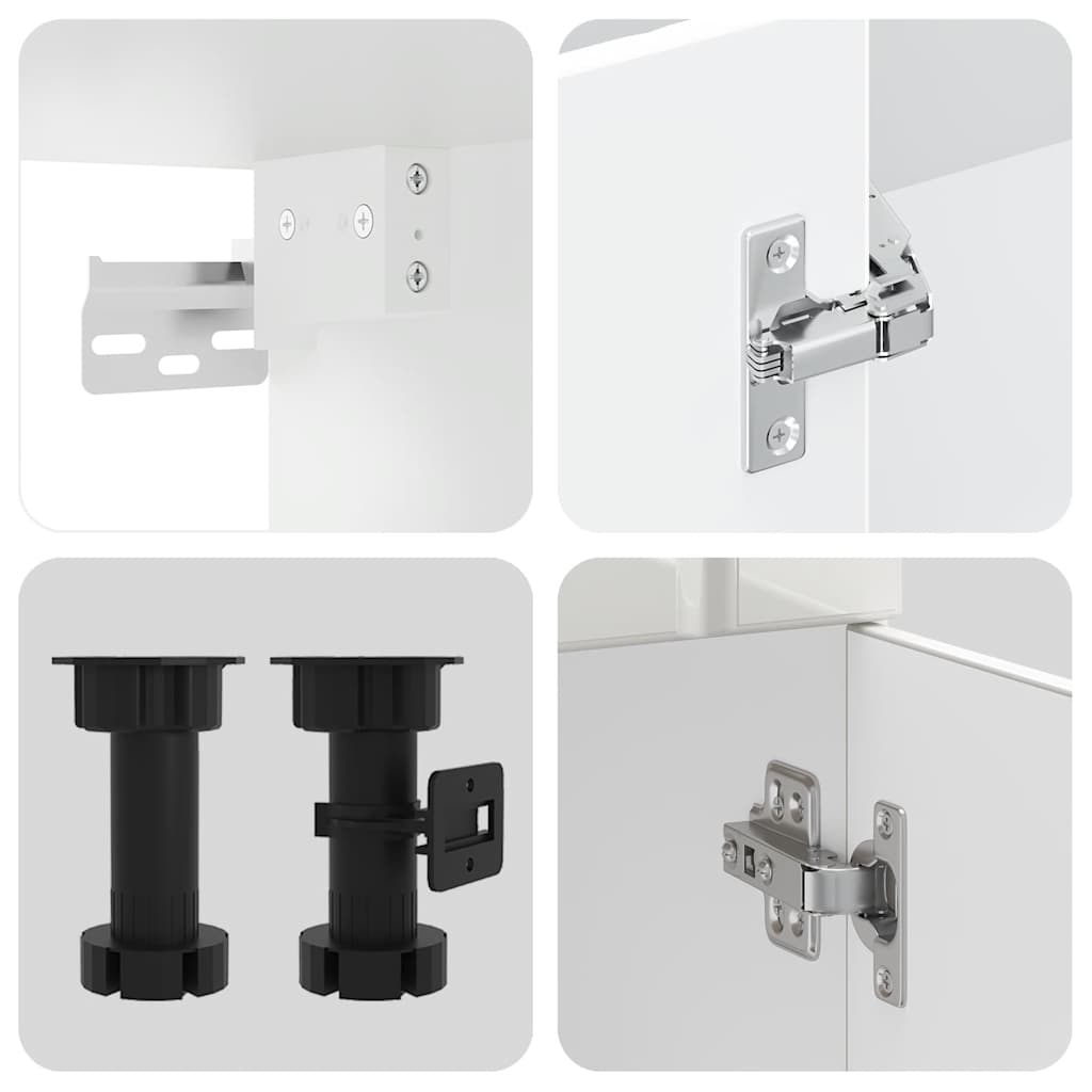 vidaXL 4-tlg. Küchenschrank-Set Lucca Hochglanz-Weiß Holzwerkstoff