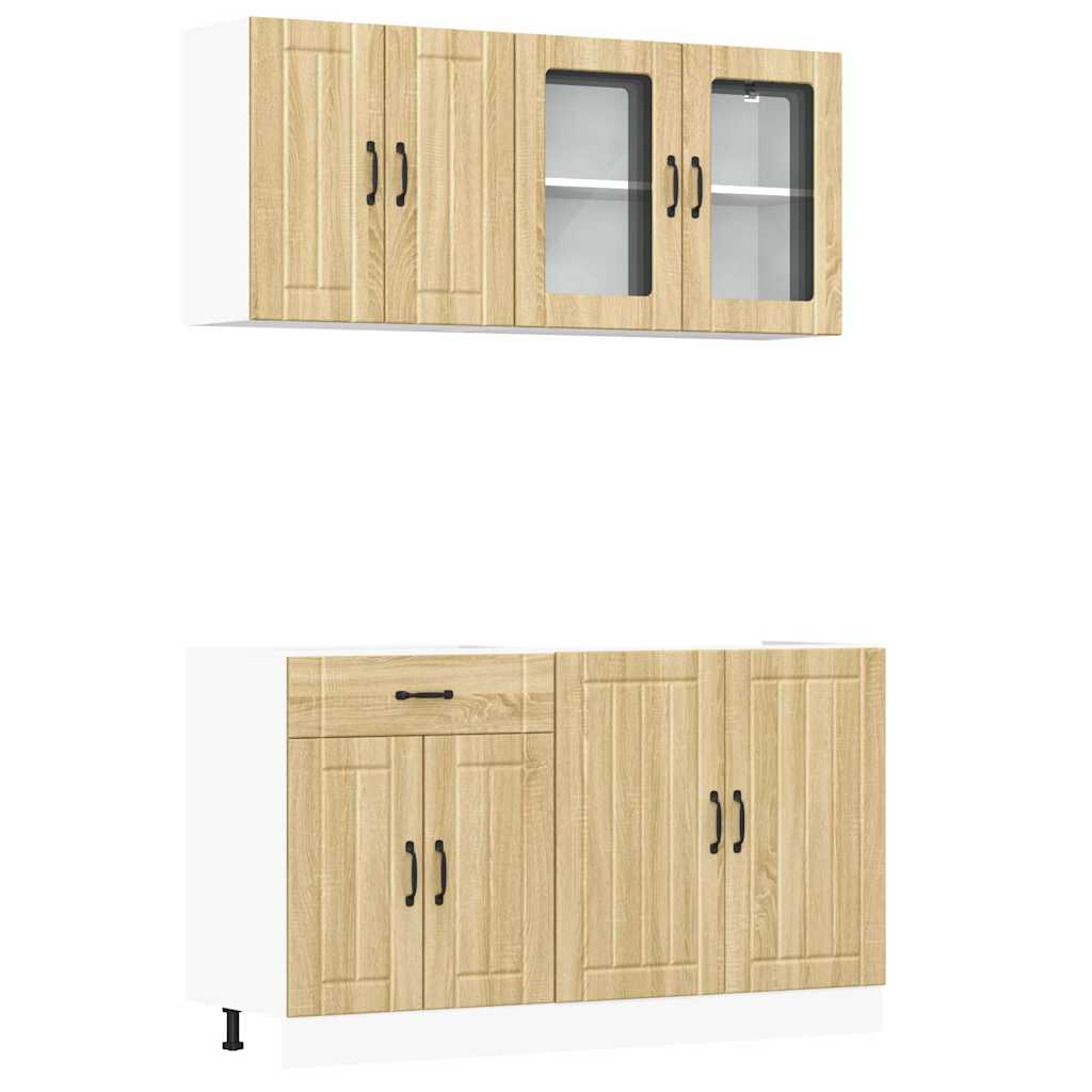 vidaXL 4-tlg. Küchenschrank-Set Lucca Sonoma-Eiche Holzwerkstoff