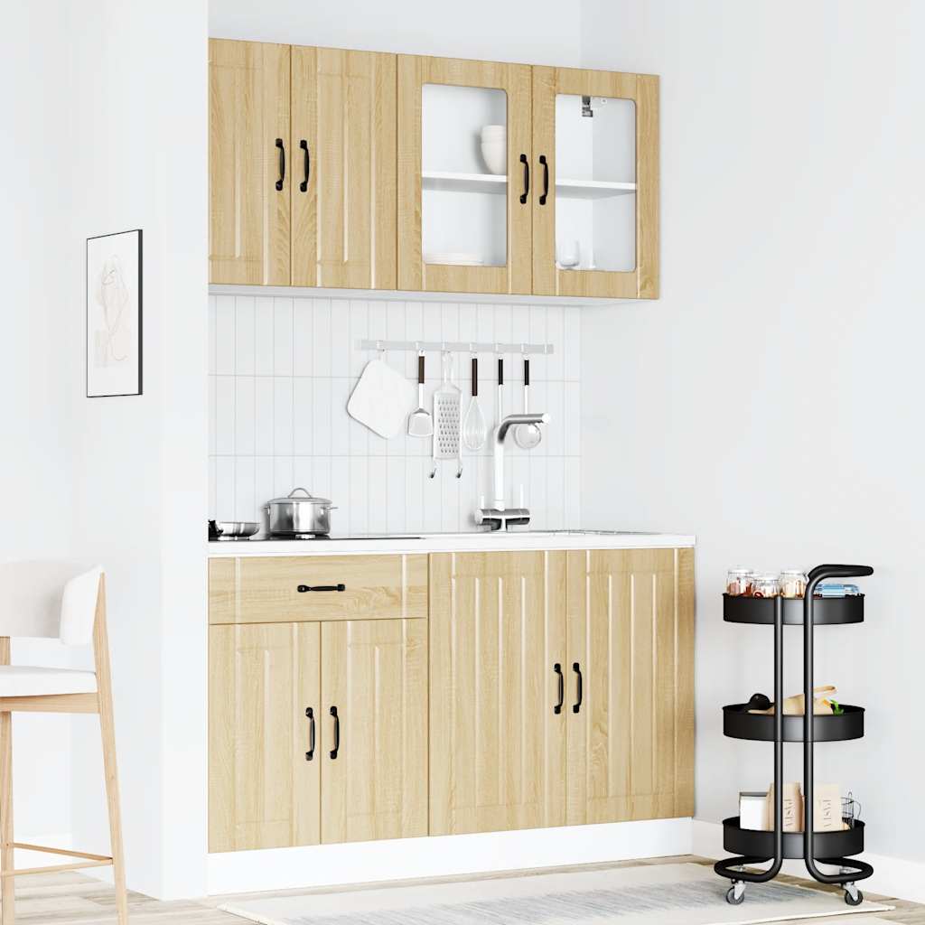 vidaXL 4-tlg. Küchenschrank-Set Lucca Sonoma-Eiche Holzwerkstoff