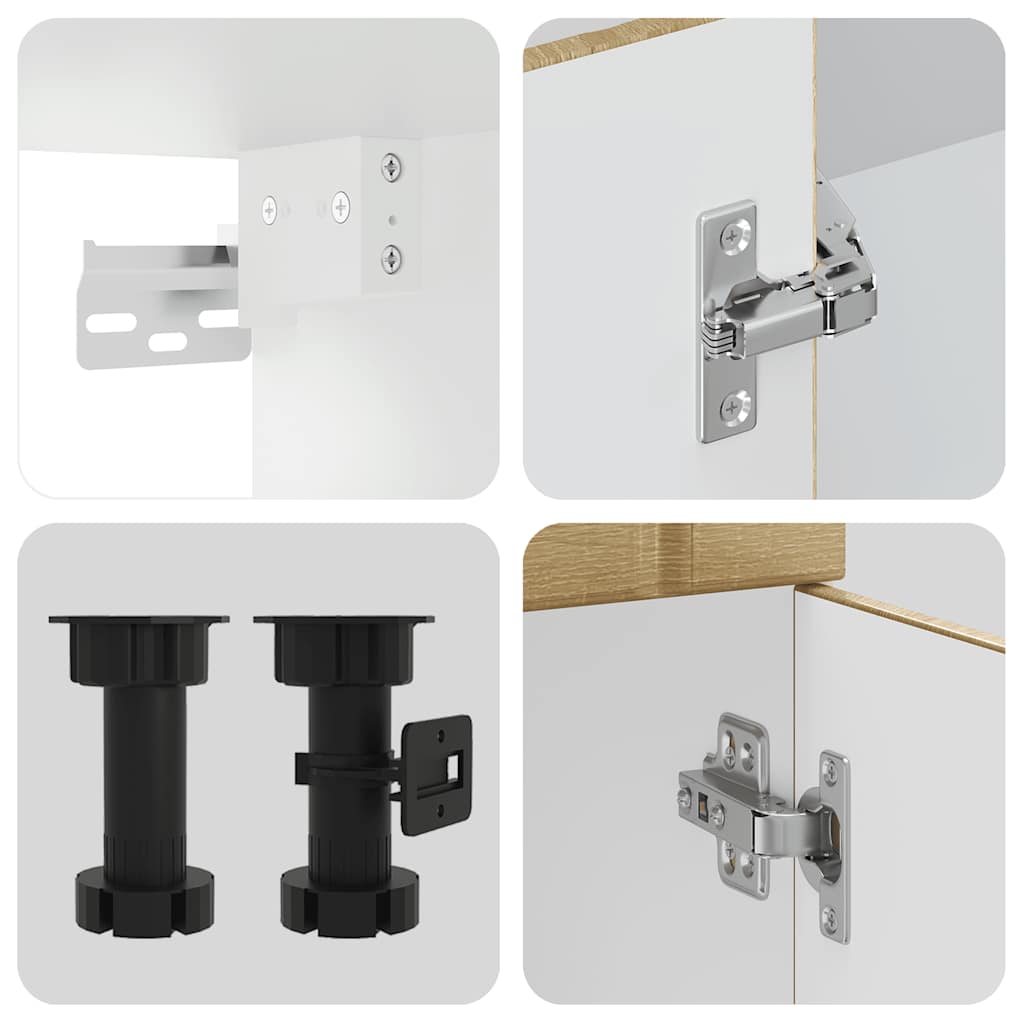 vidaXL 4-tlg. Küchenschrank-Set Lucca Sonoma-Eiche Holzwerkstoff