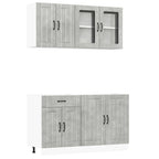 vidaXL 4-tlg. Küchenschrank-Set Lucca Betongrau Holzwerkstoff