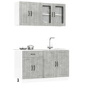 vidaXL 4-tlg. Küchenschrank-Set Lucca Betongrau Holzwerkstoff