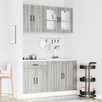vidaXL 4-tlg. Küchenschrank-Set Lucca Grau Sonoma Holzwerkstoff