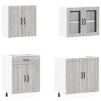 vidaXL 4-tlg. Küchenschrank-Set Lucca Grau Sonoma Holzwerkstoff