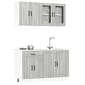 vidaXL 4-tlg. Küchenschrank-Set Lucca Grau Sonoma Holzwerkstoff
