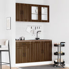 vidaXL 4-tlg. Küchenschrank-Set Lucca Braun Eichen-Optik Holzwerkstoff