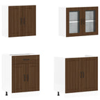 vidaXL 4-tlg. Küchenschrank-Set Lucca Braun Eichen-Optik Holzwerkstoff