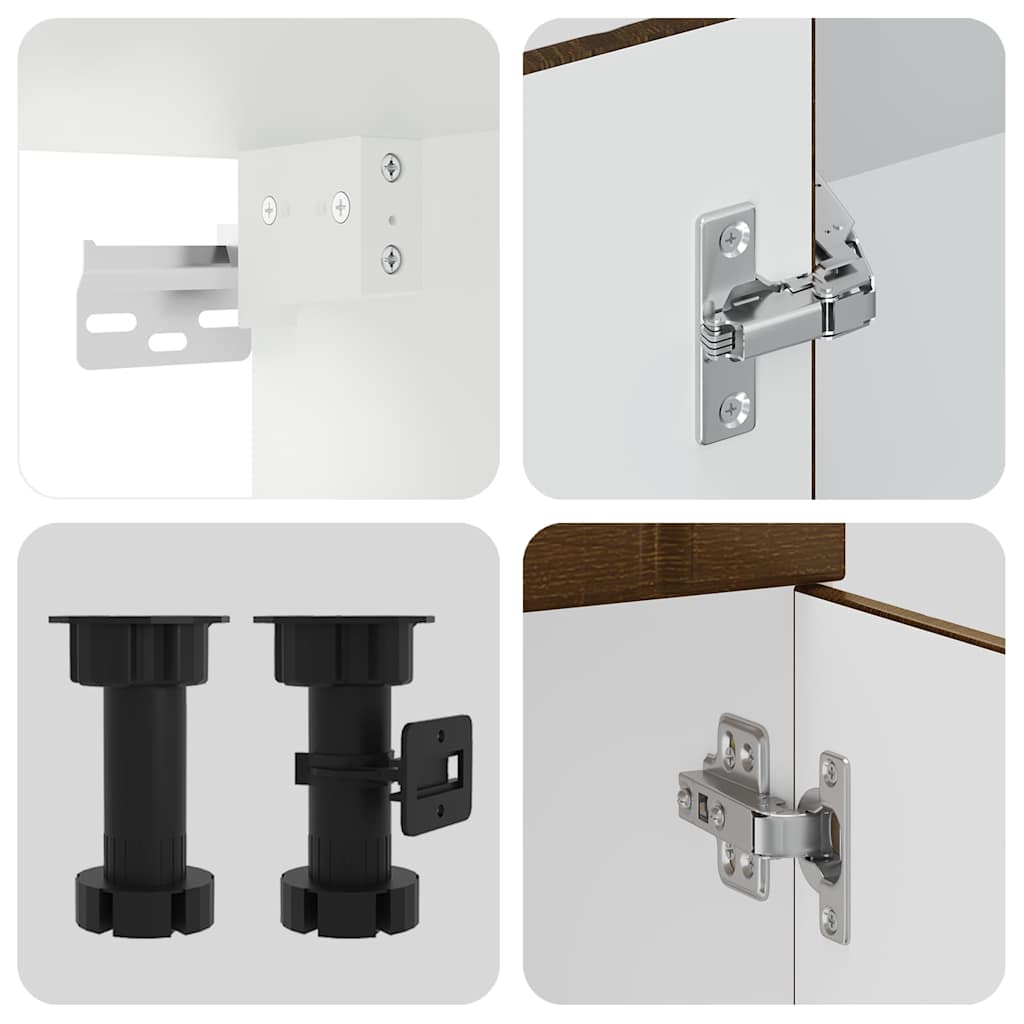 vidaXL 4-tlg. Küchenschrank-Set Lucca Braun Eichen-Optik Holzwerkstoff