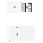 vidaXL 4-tlg. Küchenschrank-Set Porto Weiß Holzwerkstoff