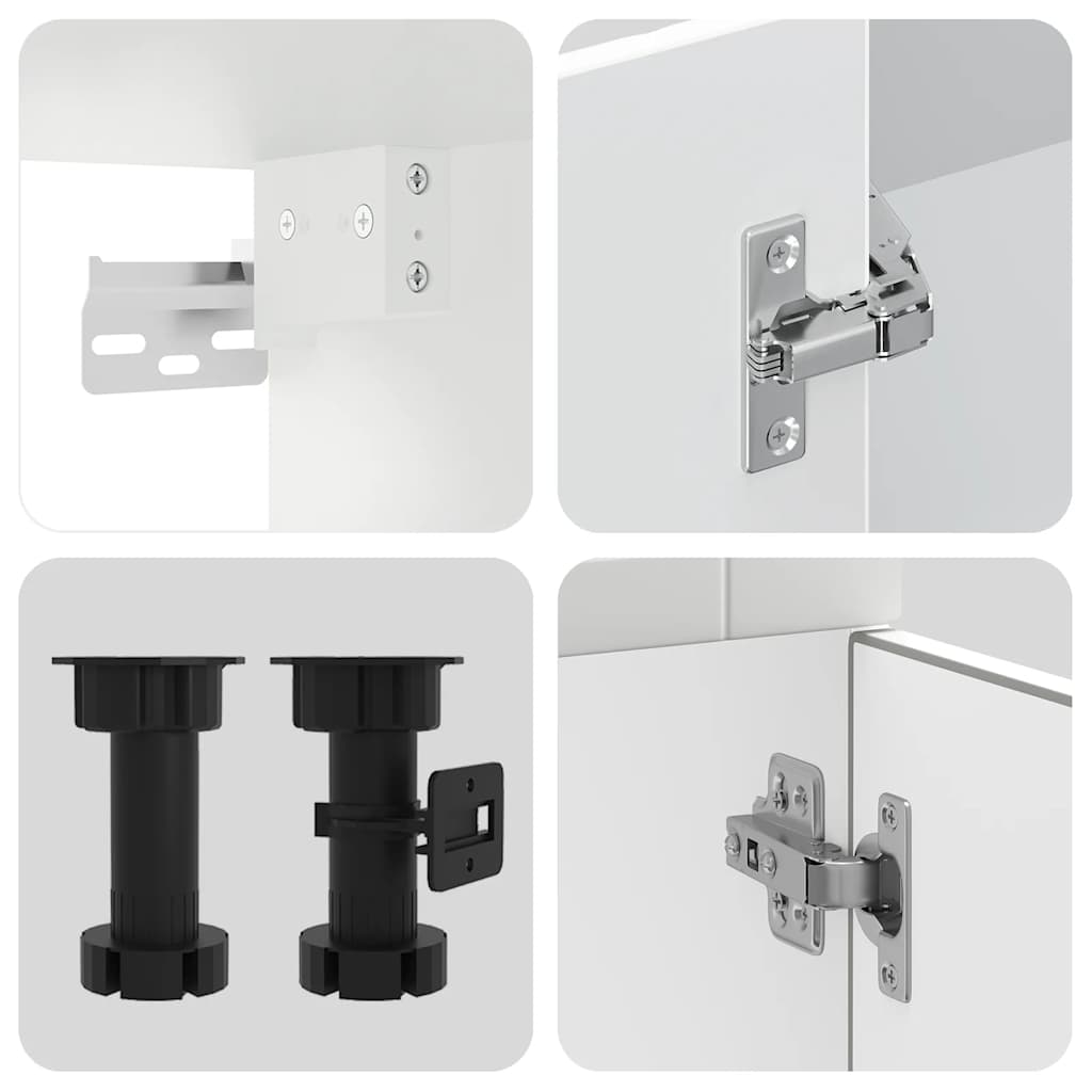 vidaXL 4-tlg. Küchenschrank-Set Porto Weiß Holzwerkstoff