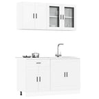 vidaXL 4-tlg. Küchenschrank-Set Porto Weiß Holzwerkstoff