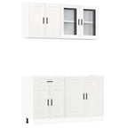 vidaXL 4-tlg. Küchenschrank-Set Porto Hochglanz-Weiß Holzwerkstoff