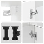 vidaXL 4-tlg. Küchenschrank-Set Porto Hochglanz-Weiß Holzwerkstoff