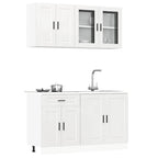 vidaXL 4-tlg. Küchenschrank-Set Porto Hochglanz-Weiß Holzwerkstoff