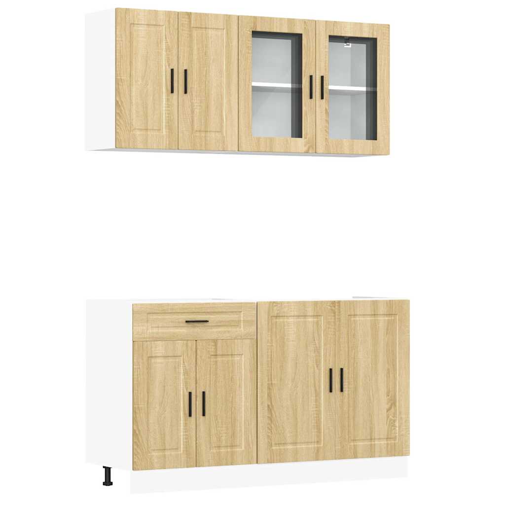 vidaXL 4-tlg. Küchenschrank-Set Porto Sonoma-Eiche Holzwerkstoff