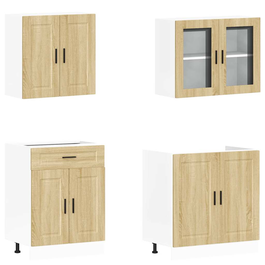 vidaXL 4-tlg. Küchenschrank-Set Porto Sonoma-Eiche Holzwerkstoff