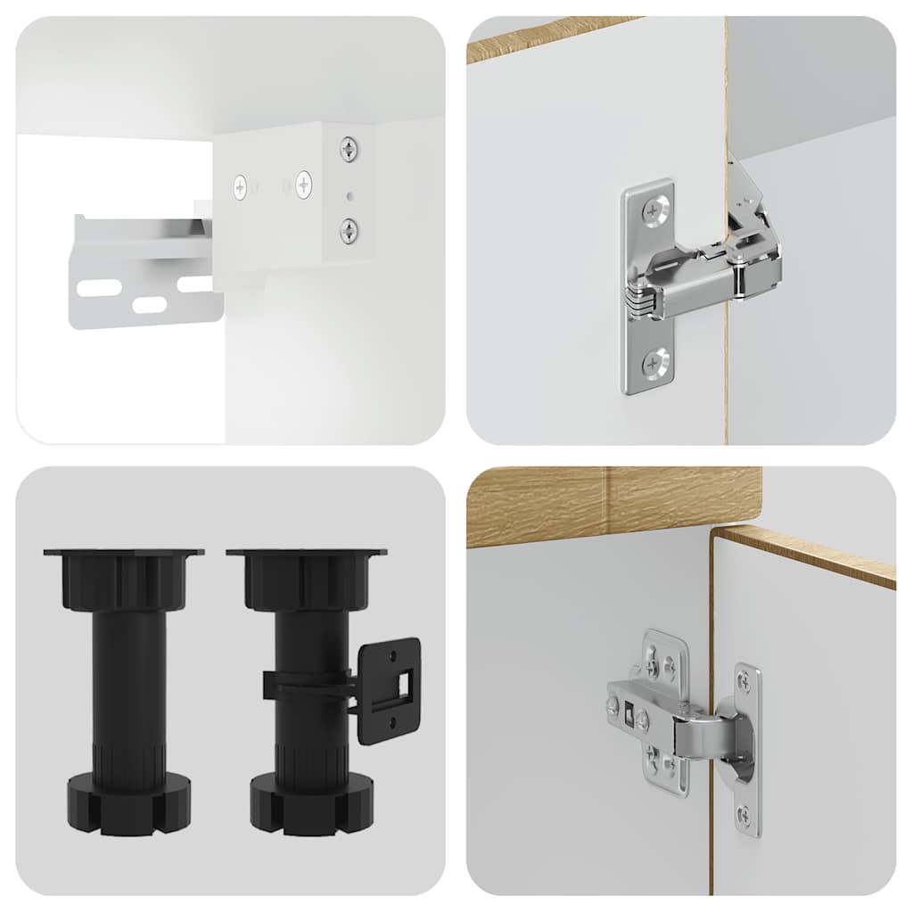 vidaXL 4-tlg. Küchenschrank-Set Porto Sonoma-Eiche Holzwerkstoff