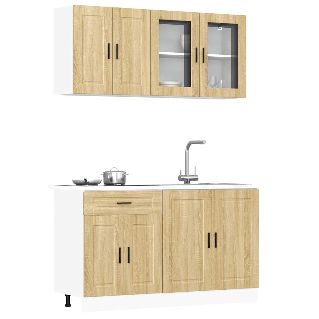 vidaXL 4-tlg. Küchenschrank-Set Porto Sonoma-Eiche Holzwerkstoff