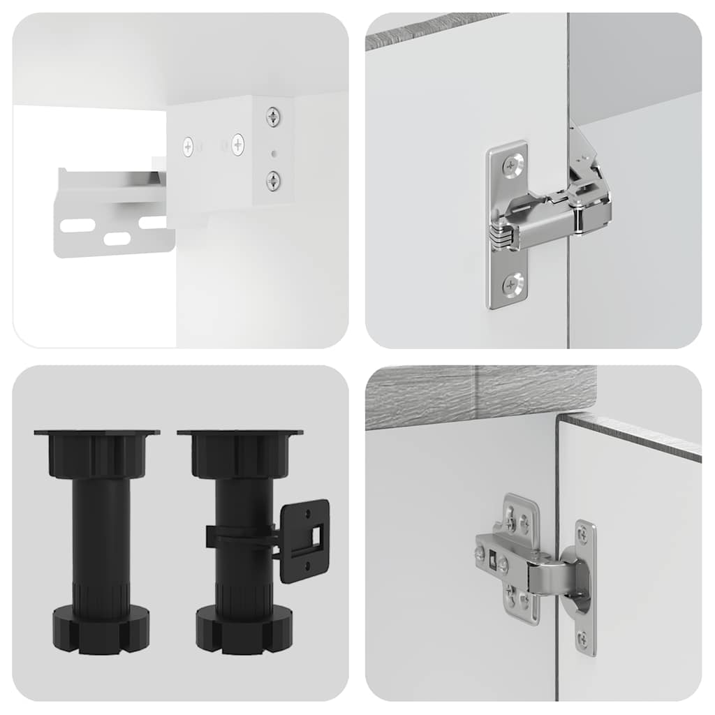 vidaXL 4-tlg. Küchenschrank-Set Porto Grau Sonoma Holzwerkstoff